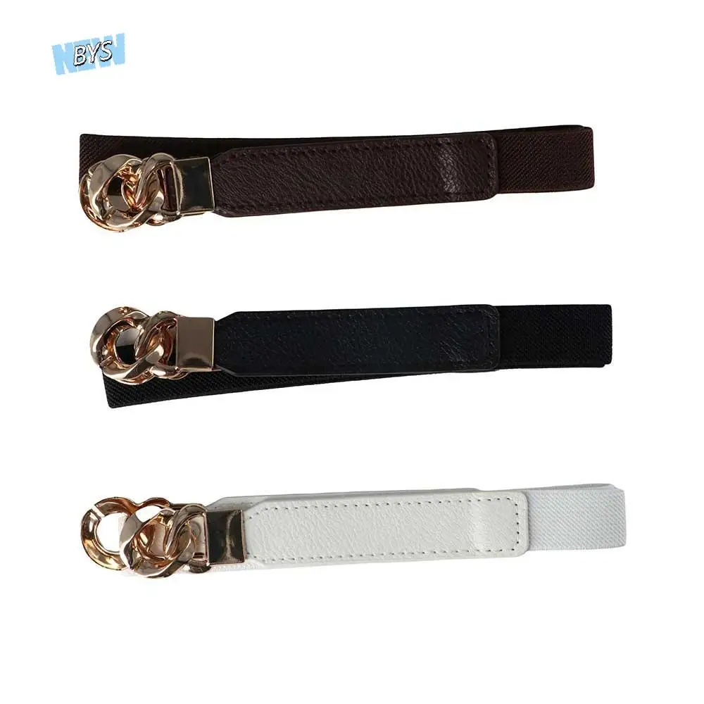 

Fashion Female Adjustable Stretch PU Leather Waist Strap Dress Belts Buckle Waistband Women Waist Belt