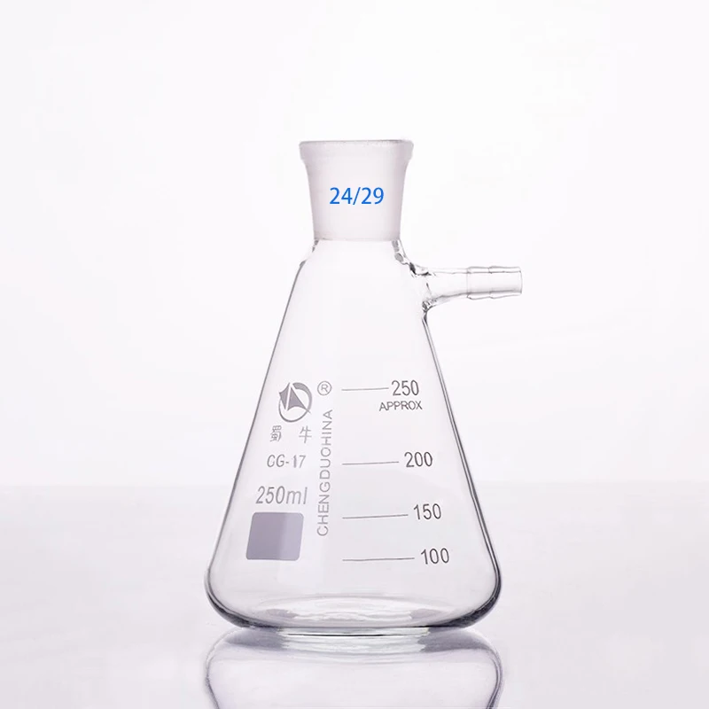 Frasco triangular com tubos laterais, filtro Erlenmeyer garrafa, filtragem, boca à terra, 50ml, 100ml, 5000ml, 5000ml, 24, 29