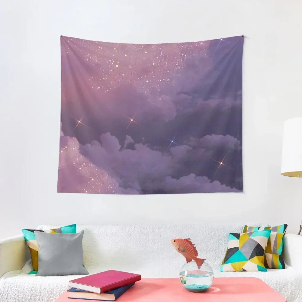 

Shimmery Violet Sky Tapestry Aesthetics For Room Wall Hangings Decoration Tapestry