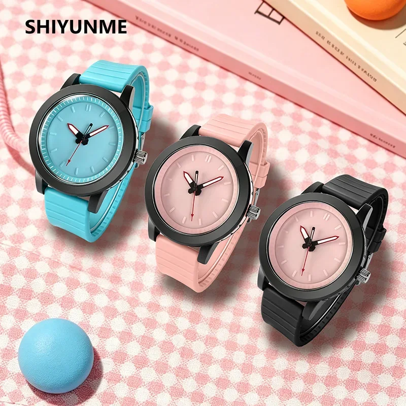 SHIYUNME 1pc Fashion Teenager Quartz Watches TPU Strap 3Bar Waterproof Man Woman Outdoor Sport Simple Temperament Casual Watch
