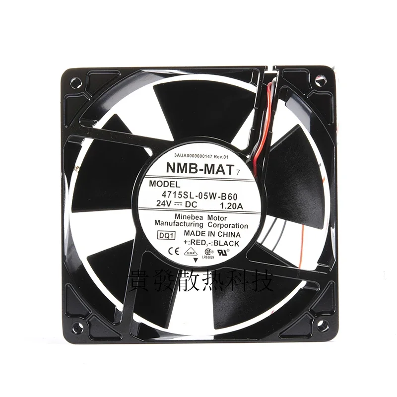 NMB-Mat Frequency Converter Fan, Original, genuíno, 12038, 24V, 1.20A, 4715SL-05W-B60, Novo