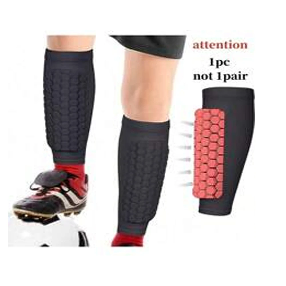 1 Stück Fußball-Schienbeinschoner für Kinder, Jugendliche und Erwachsene, Fußball-Wadensocken mit Schaumstoff, Waden-Kompressionshülle mit Wabenpolsterung
