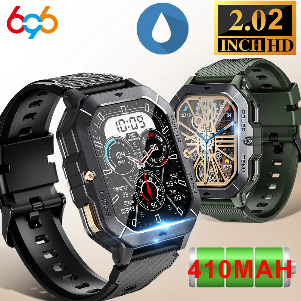 Military Smart Watch Men With Blue Tooth Call 100+ Sports Modes Activity Tracker Waterproof Smartwatch Outdoor Health Monitoring