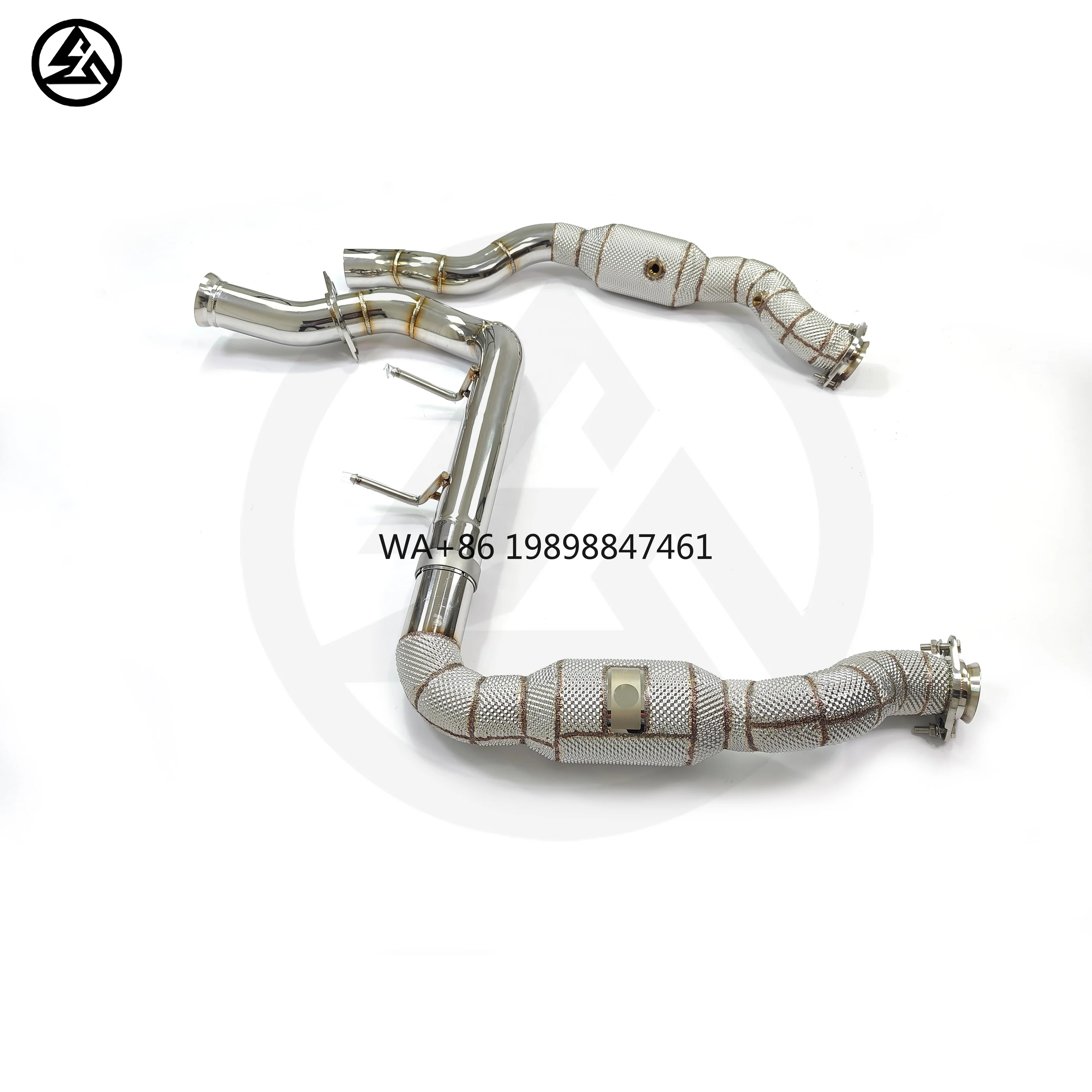 

Exhaust 200 Cells Downpipe for Ford Raptor F150 3.5TT 2023 Catted Downpipe Header with Heat Wrap Performance Upgrade