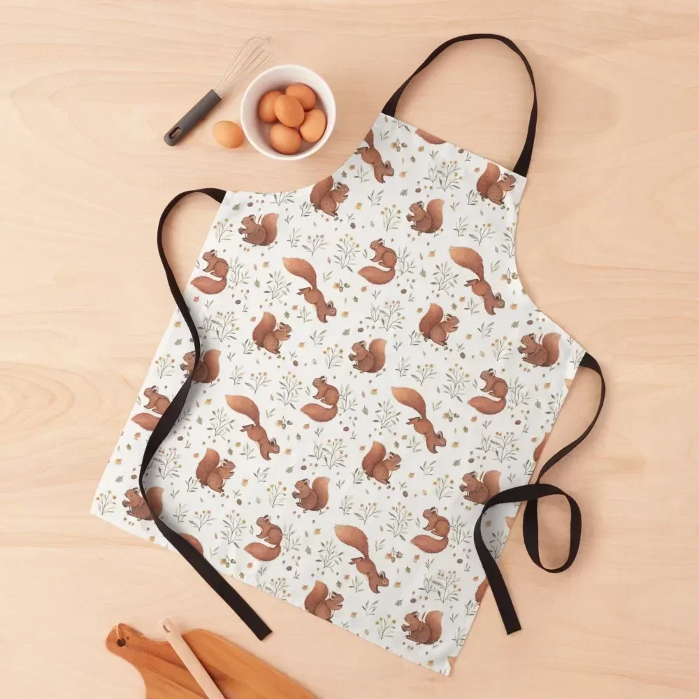 

cute squirrels Apron Waiter Uniforms professional kitchen restaurant accessories Kitchen Supplies Apron