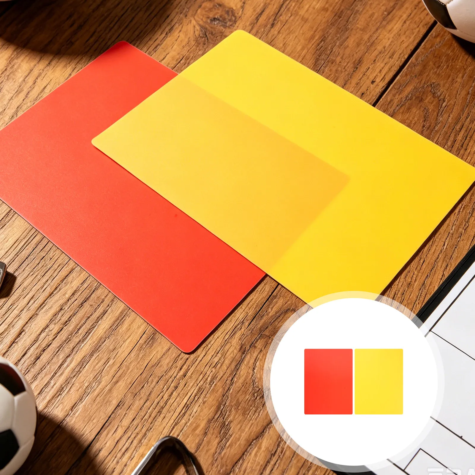 4Pcs Red Yellow Referee Cards Giant A4 Double Sided Portable Soccer Football Penalty Match Supplies