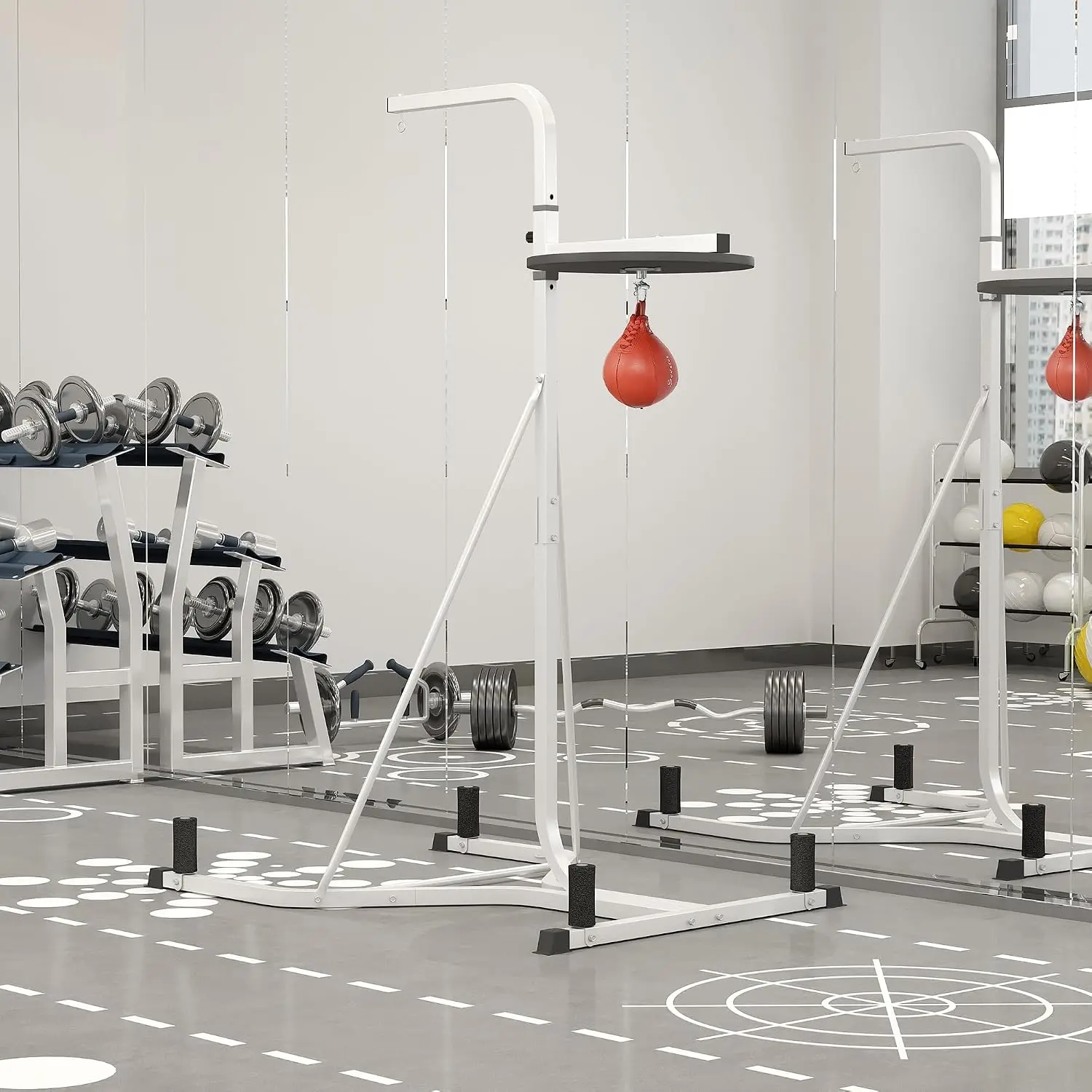 2-in-1 Punching Bag Stand with Weighted Base and Speed Bag for Home Gym, Boxing Training, Fitness Workouts, and Martial Arts Practice