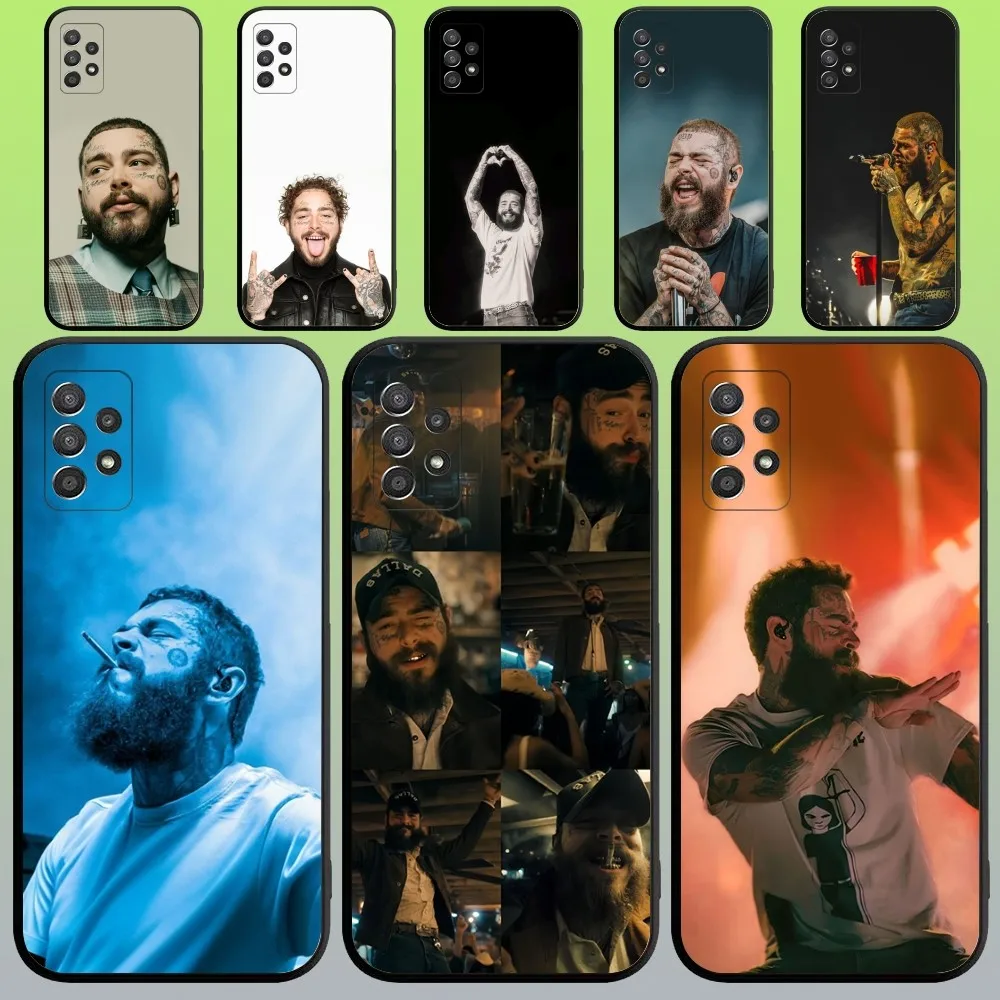 P-post Singer M-Malones Phone Case For Samsung Galaxy A20,A21s,A22,A31,A32,A52,A53,A72,73,A80,A91 Soft Black Cover