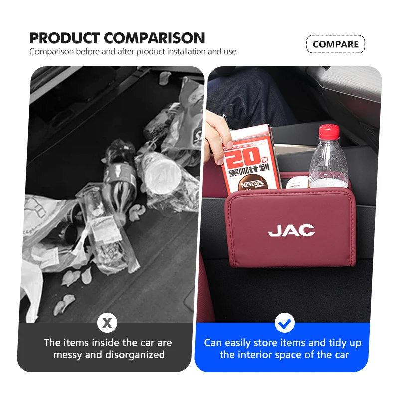 Car Trash Can Auto Door Storage Phone Box Seat Back Hanging Bag For JAC Refine J3 J2 S5 A5 J5 J6 J4 T8 Vapour S2 Vapour - view 5