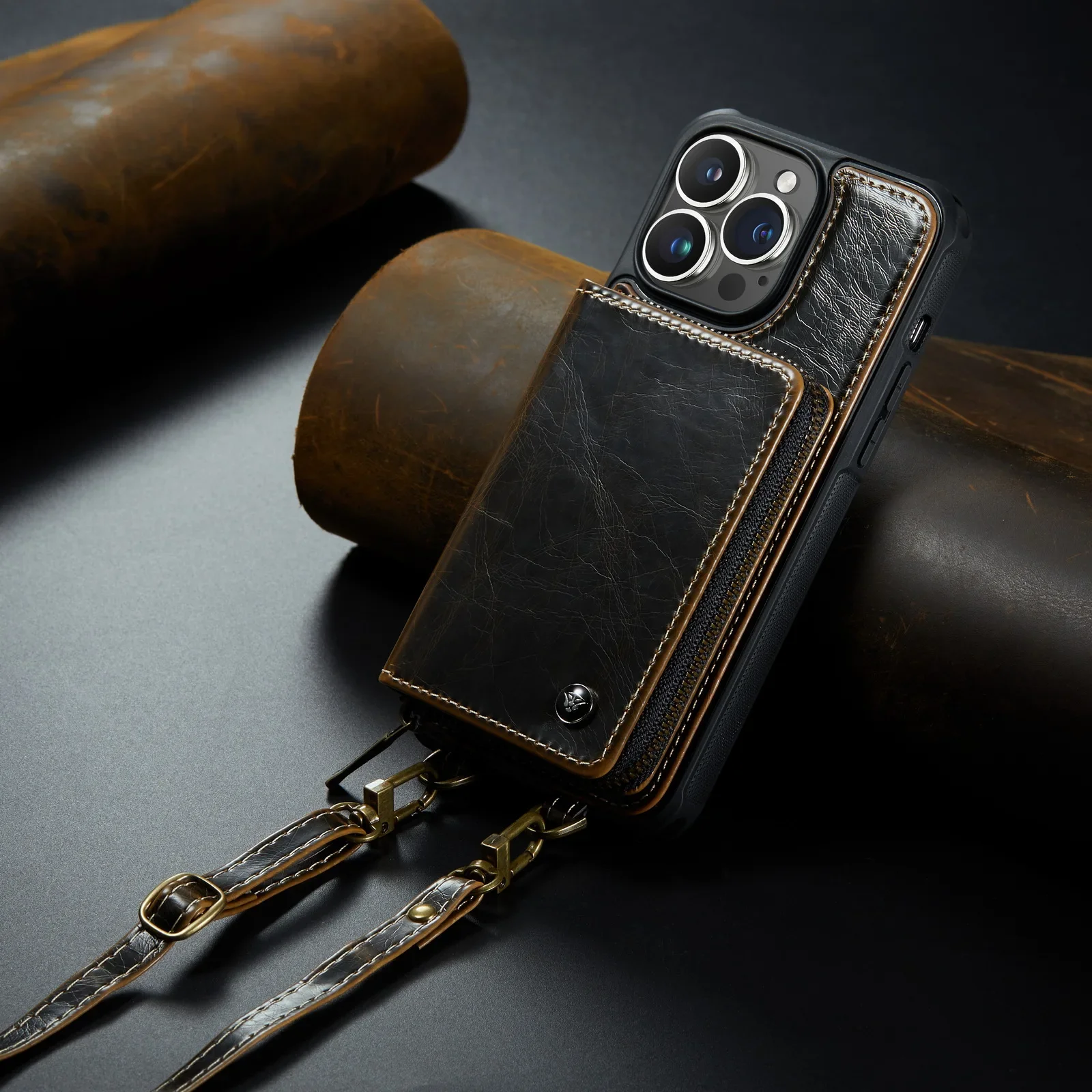 Leather Wallet Crossbody Phone Case For iPhone 16 15 14 Plus 13 12 11 Pro Max Cards Solt Holder Stand Hand Lanyard Strap Cover image 2