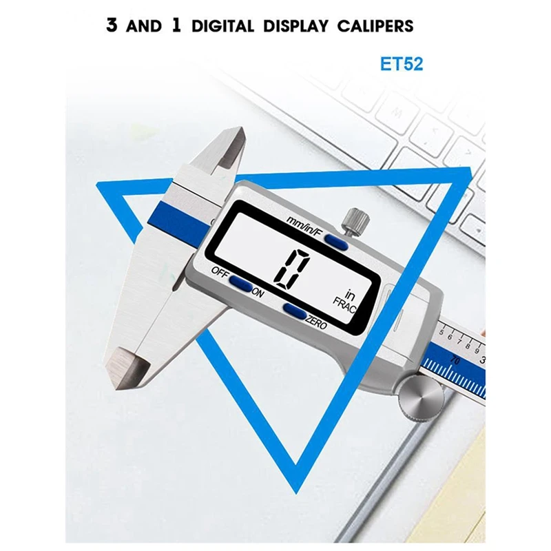 Et52 Stainless Steel Caliper 150Mm 6 Inches Measuring Instrument Electronic Display Vernier Caliper Micrometer