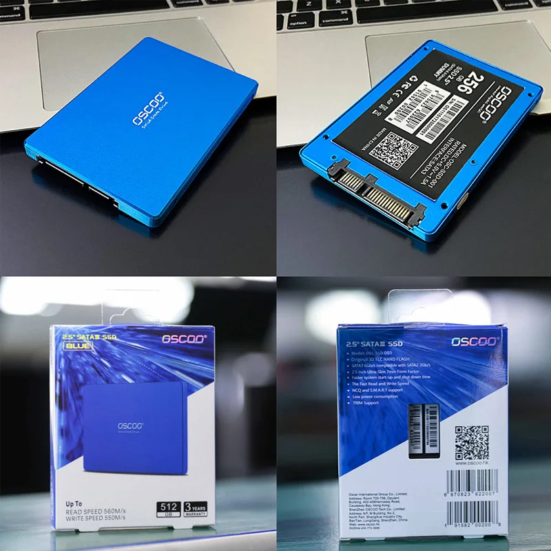 OSCOO Sata3 2.5 ''Ssd 2tb 1tb 512gb Hdd Internal keras kecepatan cepat aksesoris komputer Ssd grosir Solid State Drive untuk Laptop