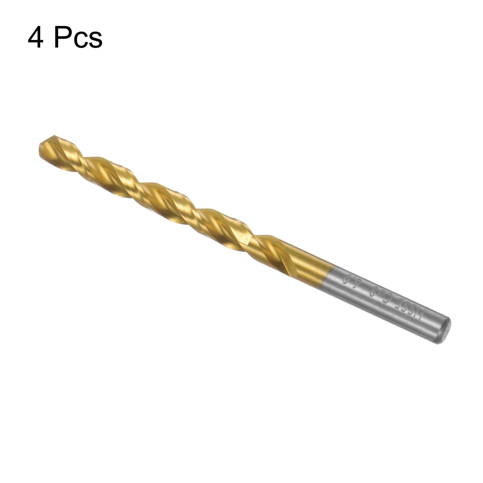 Uxcell 4Pcs High Speed Steel HSS Twist Drill Bit Set 3/4/5/6mm Fully Ground Titanium Coated Drill Bit Kit for Metal Wood Plastic