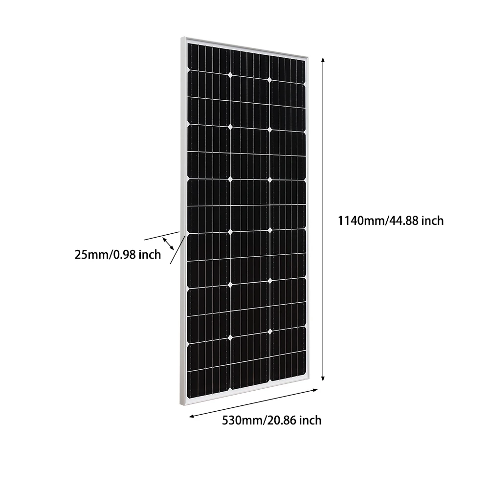 SOLAR PANEL 150W 300W Sztywny szklany panel słoneczny 21.6V 150 Watt Aluminiowa rama Fotowoltaiczny moduł zasilania poza siecią lub podłączony do