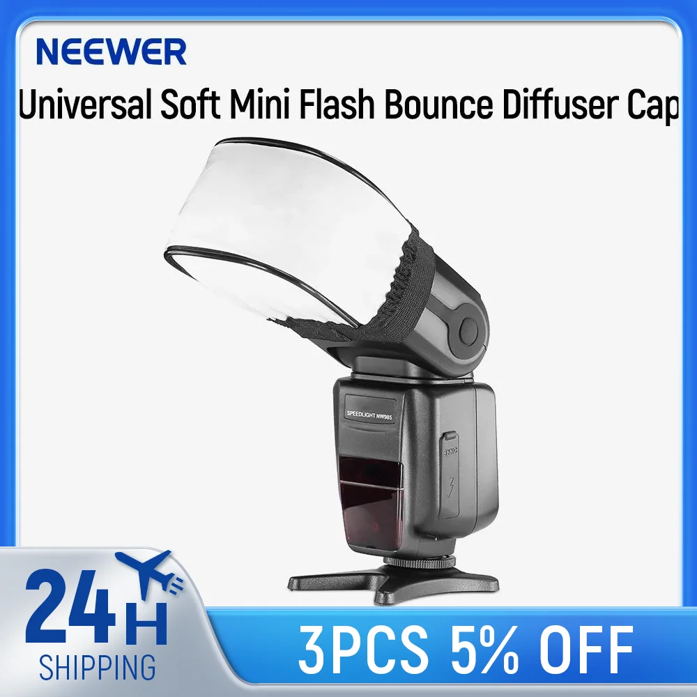 Neewer Universal Soft Mini Flash Bounce Diffuser Cap For Canon, Nikon, Godox, Yongnuo,Neewer TT560 NW550 NW561 NW570 NW580 NW625