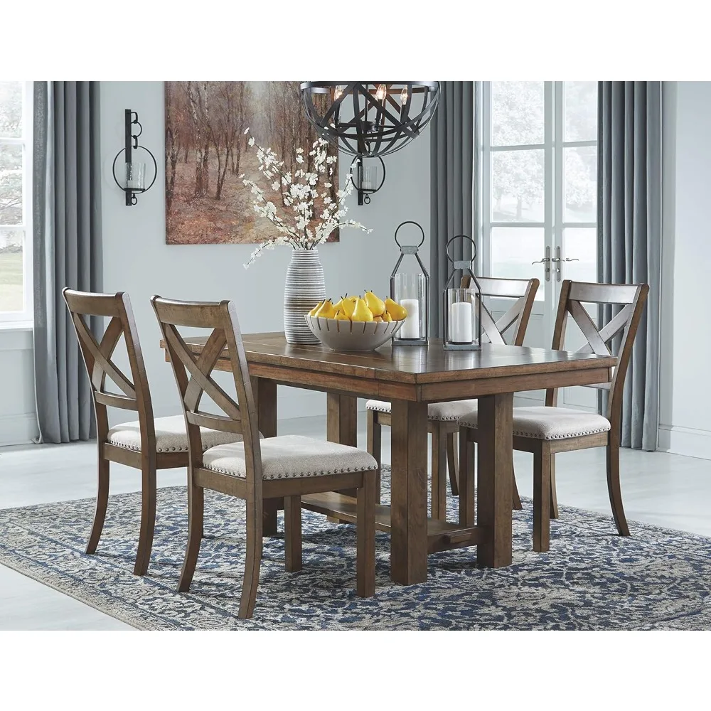 36” x 30” Dining Extension Table, Seats up to 8, Brown