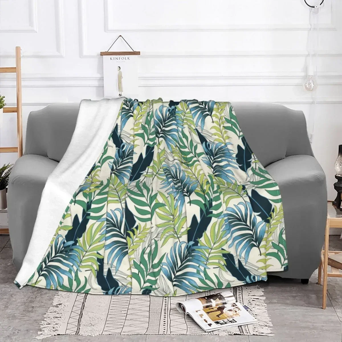 Hawaii Style Leaf Blanket Flannel Textile Decor Portable Ultra-Soft Throw Blanket for Home Couch Bedding Throws Kingdom hearts