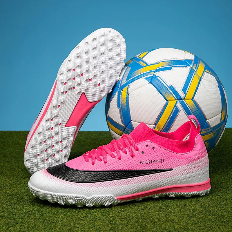 Summer New Fashion TF Soccer Cleats Breathable Outdoor Training Broken Studs Sports Shoes