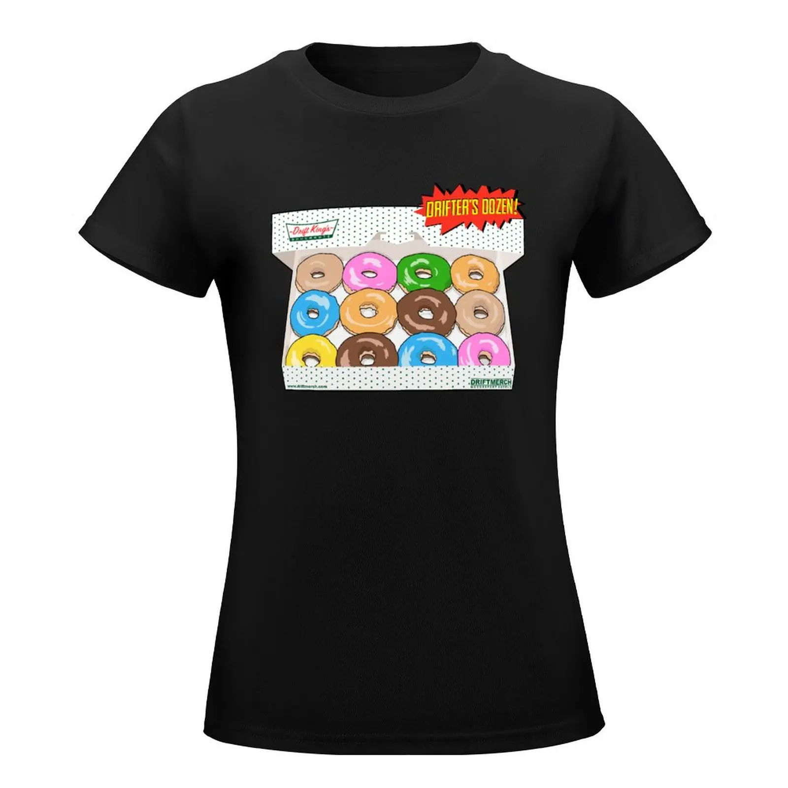 Drift King's Donuts Drifter's Dozen Special Glazed Funny T-Shirt summer tops heavyweights T-shirt Women