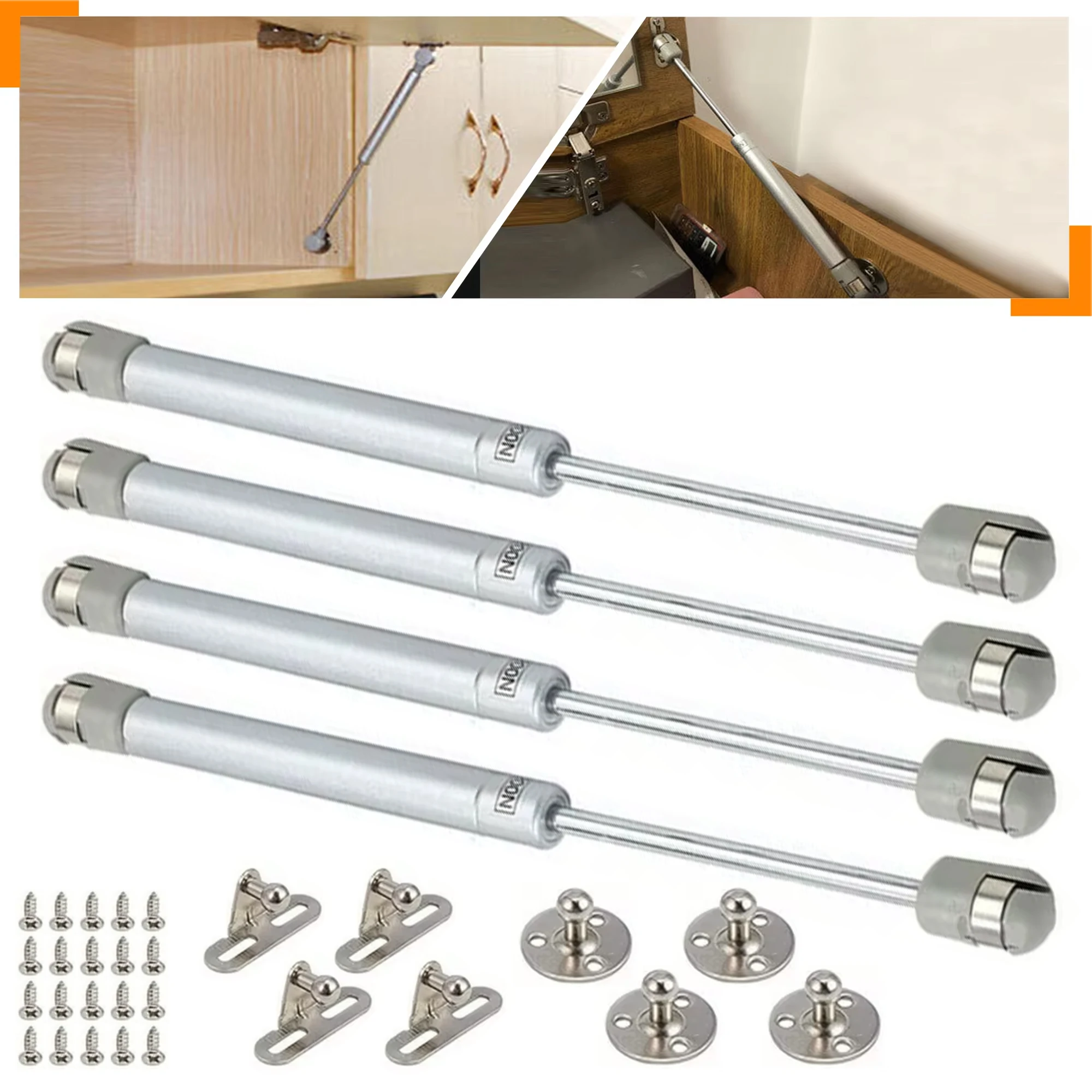 

4PCS Furniture Cabinet Door Stay Soft Close Hinge Hydraulic Gas Lift Strut Support Rod Pressure 100/120/150/200N