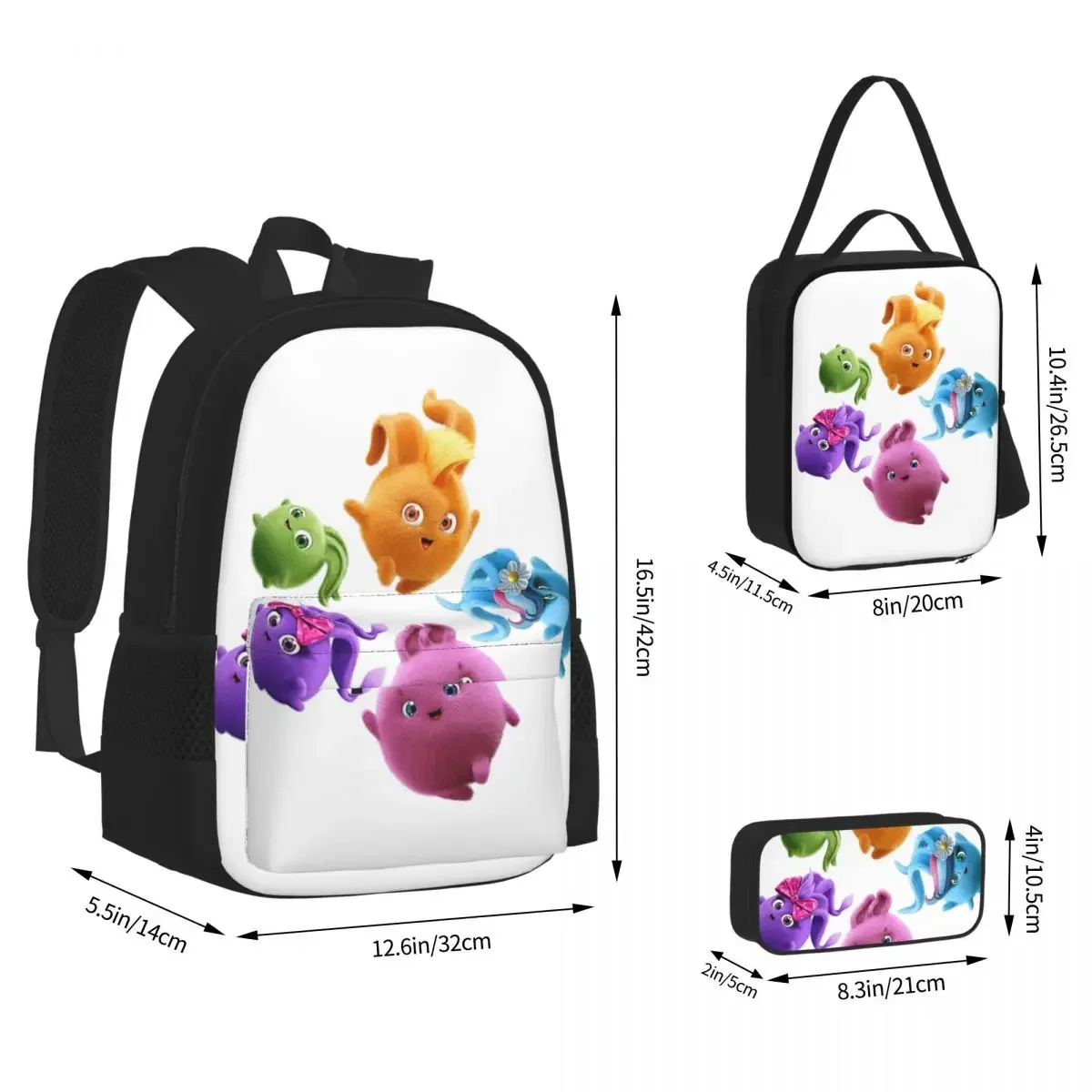 Sunny Bunnies Backpacks Boys Girls Bookbag Children School Bags Cartoon Kids Rucksack Lunch Bag Pen Bag Three-Piece Set