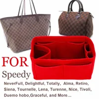 25 30 35 Felt Cloth Insert Bag Organizer Makeup Handbag Organizer Travel Inner Purse Portable Cosmetic Bags Never Full