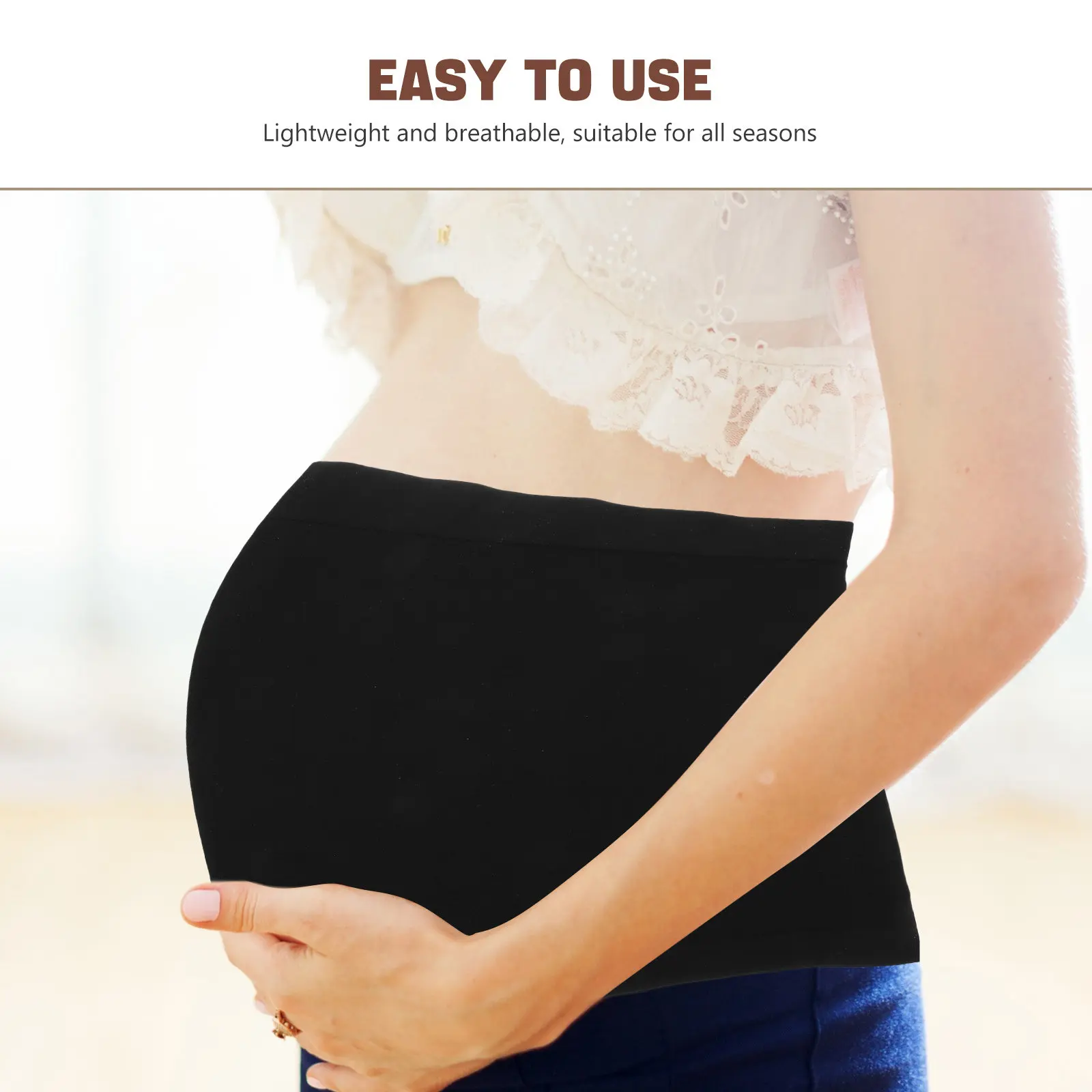 Seamless Pregnancy Belly Brace Maternity Support Band Soft Breathable Nylon Ergonomic Design for Growing Belly Firm Abdominal