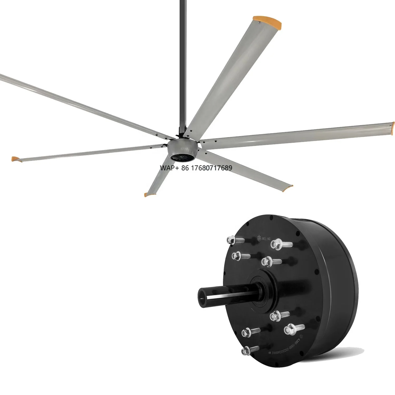 

AMTHI 220V Large Industrial 20FT Low Noise External Motor 1500w 1300w 7.3m Fans CE UL Certification Ventilation HVLS Fan Motor