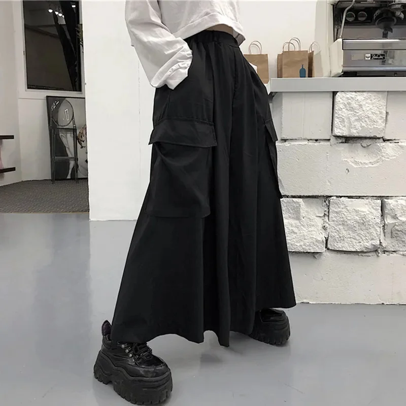 Plus Size Women Wide Leg Pants Y2K Streetwear Loose Cargo Pants 90S Gothic Harajuku Oversize Female Trousers 6XL