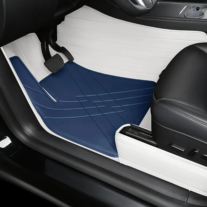 For Tesla Model Y 5 Seater Custom Fit Car Accessories Floor Mat Interior ECO Material Luxury Leather for Front and Rear Seat
