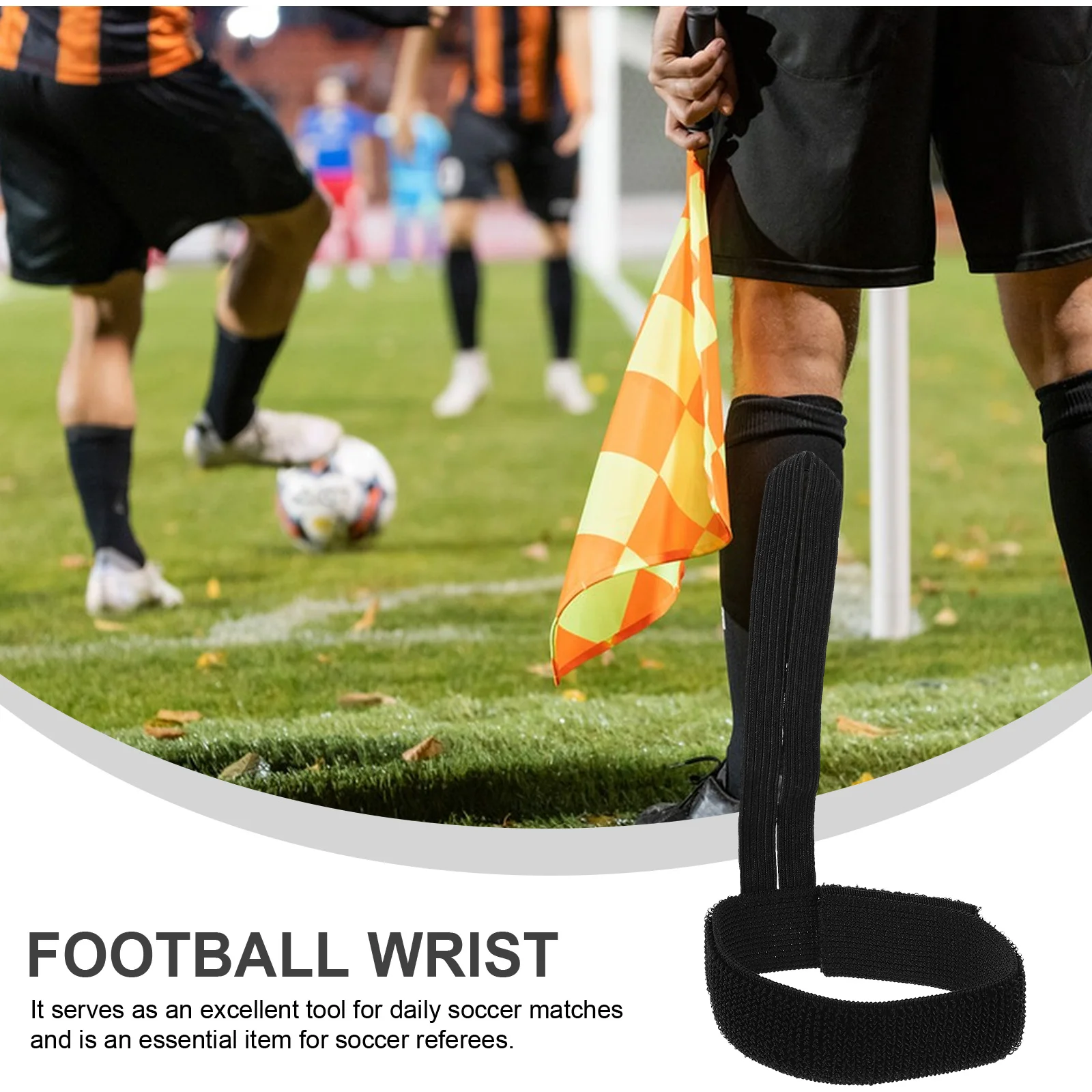 

5 Pcs Football Referee Wristband Bands Soccer Wristbands Indicator Gear Black down