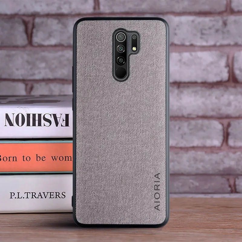 Case for Xiaomi Redmi 9 9T 9C 9A coque Luxury textile Leather skin soft TPU hard PC phone cover for Xiaomi Redmi 9 case funda
