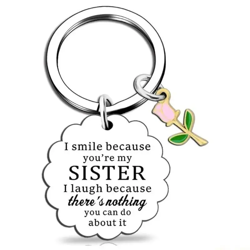 31BF Unique Floral Keyring for Celebrating Sisterly Connection Friendship Keychain