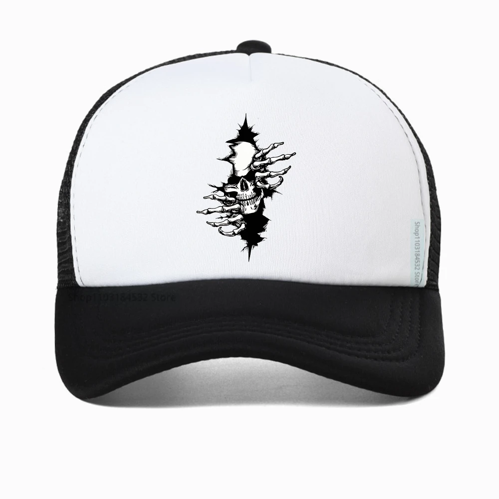 

funny Horror Characters Skull Force Open from Cracked Baseball Net Caps Adjustable Sun Hat Fashion Hip Hop Trucker hats