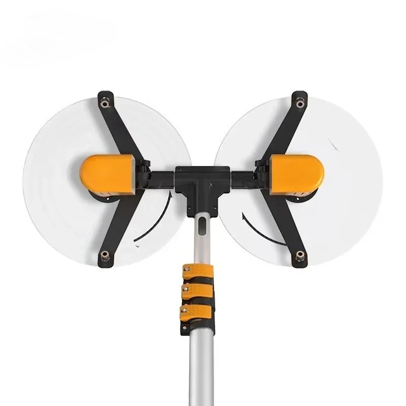 X43 فرشاة تنظيف الألواح الشمسية الأوتوماتيكية ذات الرأس المزدوج ومجموعة القطب لتنظيف الألواح الشمسية وفرشاة دوارة معدات التنظيف الكهروضوئية