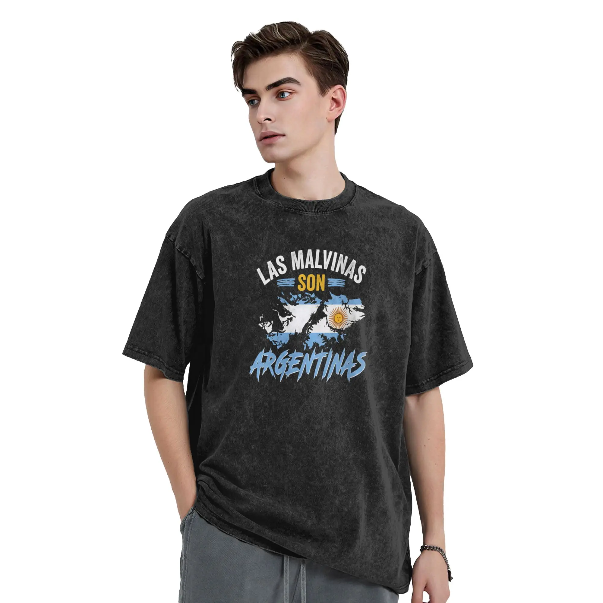 Las Malvinas Son Argentinas Argentinian Latino Immigrants T-Shirts for Men  Funny 100% Cotton T Shirts Plus Size Tops