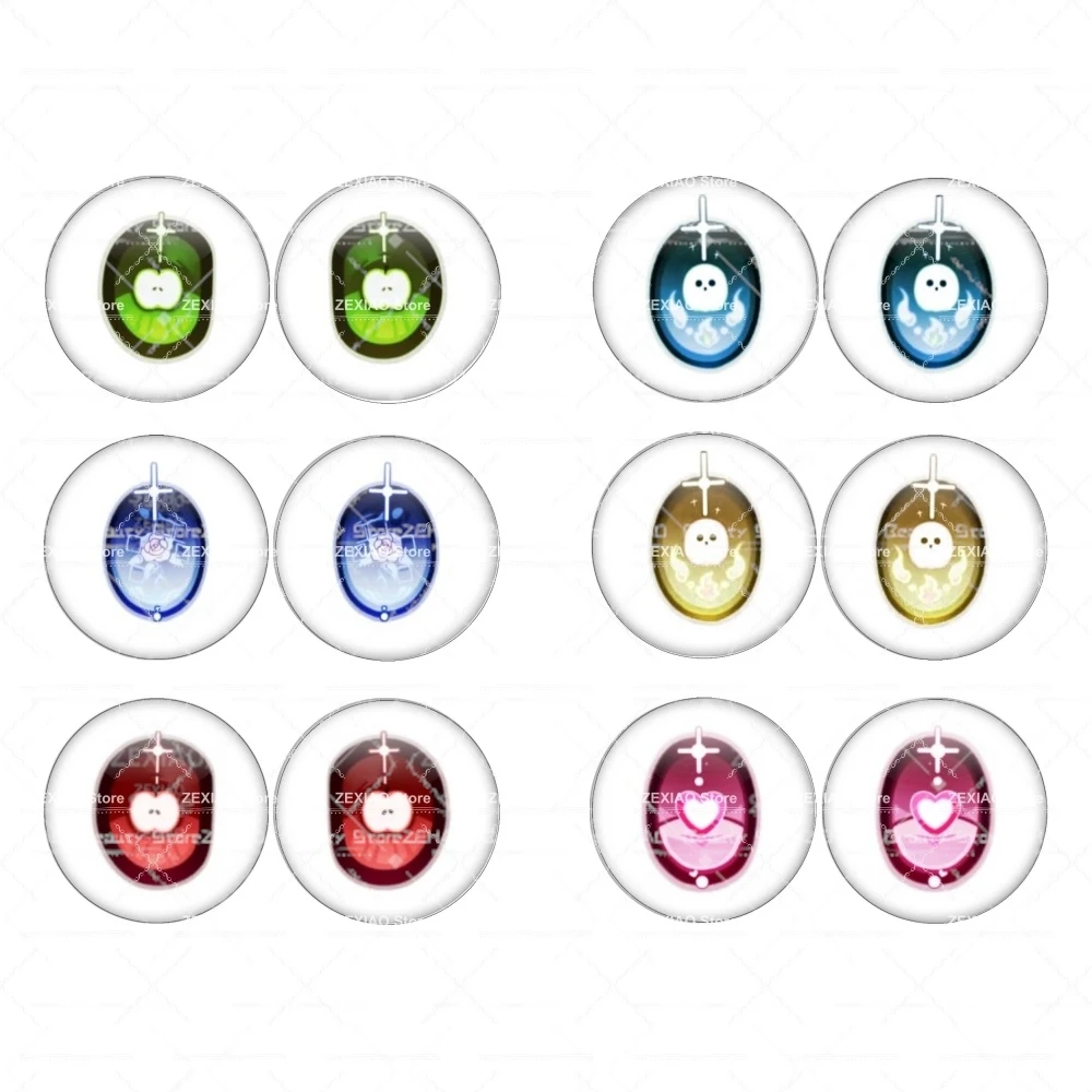 Blyth Doll Eye 10mm-40MM Eyechips Originality Pattern Chips Toy Anime Glass Eyes Cabochons Eye Gifts Jewelry 12pcs/Set MS000
