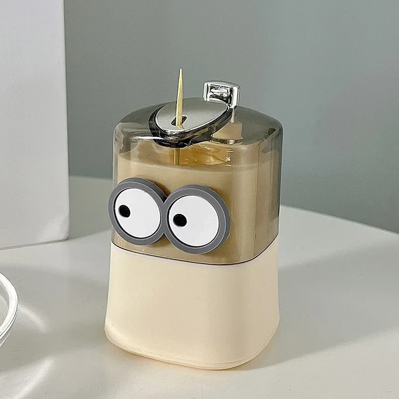 1pcs Push-type Toothpick Holder Automatic Pop-up Toothpick Box Creative Toothpick Storage Box Practical Home Supplies YQH003