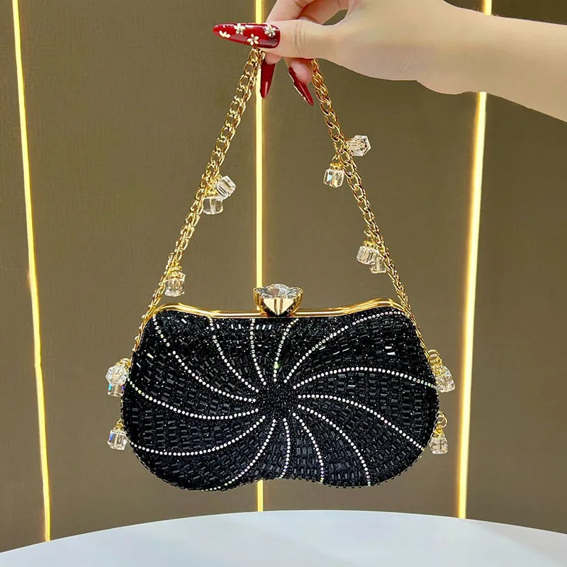 

Luxury Shining Sequin Clutch Bag for Women Diamond Wedding Bridal Evening Bag Dinner Party Banquet Handbags with Chain