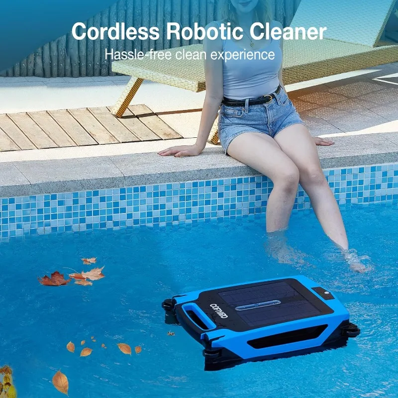 Cofiyard Solar Pool Skimmer Cleaning Appliances Pool Surface Cleaner Robot Pool Cleaner Cleaning Appliances