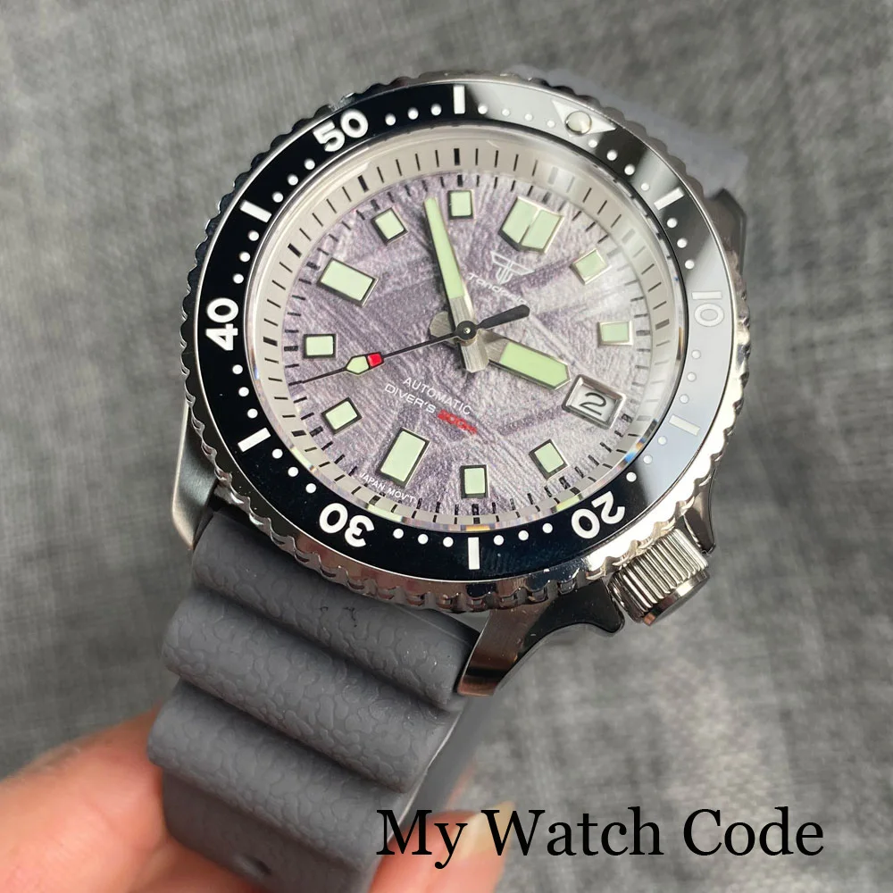 

Мужские механические часы Tandorio Meteorite NH35A SKX 3,8 с сапфировым стеклом, 120 кликов, водонепроницаемые деловые часы