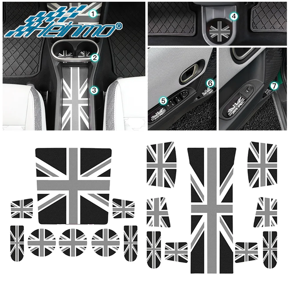 19pcs Compatible with Mini Cooper F65 Anti-Slip Gate Slot Cup Mat Door Groove Non-slip Pad Interior Car-styling Coaster Mats