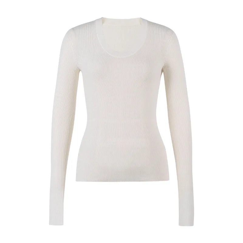 Slim Fit Base Strick pullover Vielseitiges Slim Fit Sweater Top für Frauen