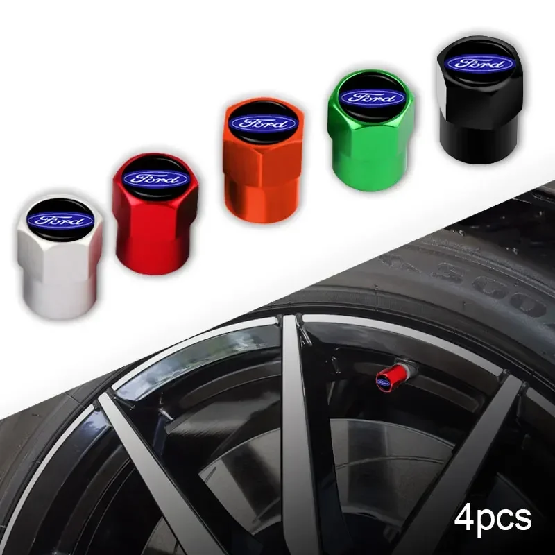 4PCS Aluminum Hexagon Tire Valve Cap Decoration Anti-dust Cover For Ford Focus 2 3 Mondeo Ecosport Kuga Mk4 Fiesta Mustang Mk3