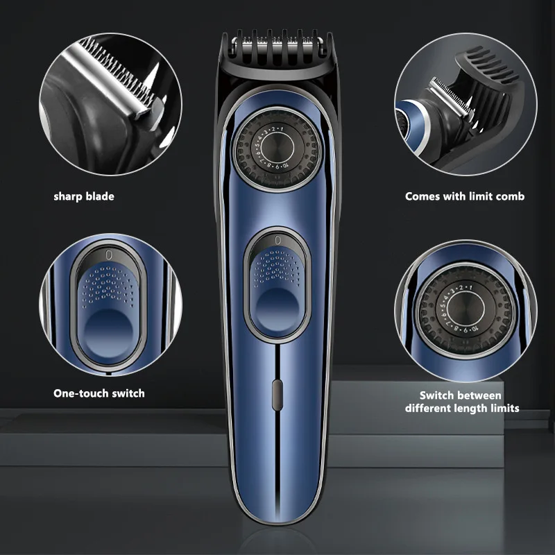 Waikil ที่ตัดขนไฟฟ้าอเนกประสงค์สำหรับผู้ชายชาร์จได้แบบพกพา USB ที่ตัดขนหัวผมและเครื่องเล็มหนวด