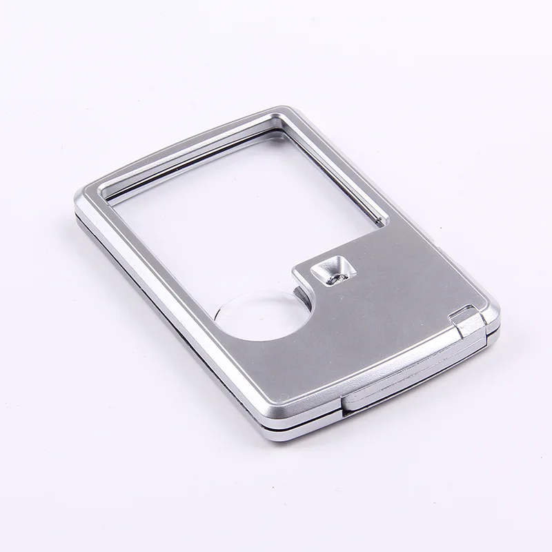 Custom.4B-3 Square Portable Acrylic Lens Reading Magnifier LED with Light Business Card Style 3x Magnifying Glass