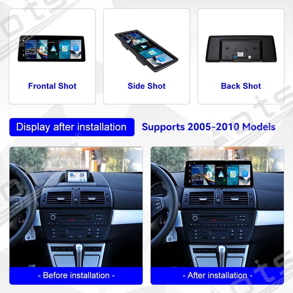 12.9 inch Wireless Carplay Android Auto Linux System For BMW X3 2005-2010 CCC Multimedia Player Instrument Head Unit DSP BT Pad