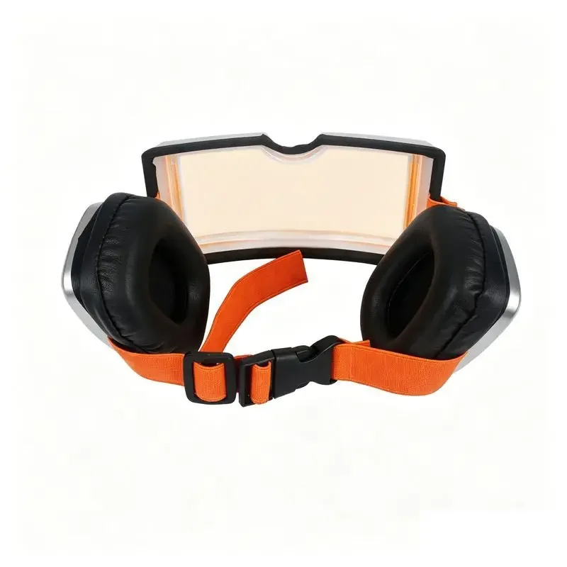 Anime Naruto Uchiha Obito Cosplay-Brille mit Ohrenschützern, verstellbarer orangefarbener Riemen, Brillen-Requisite, Halloween-Party-Kostüm-Zubehör