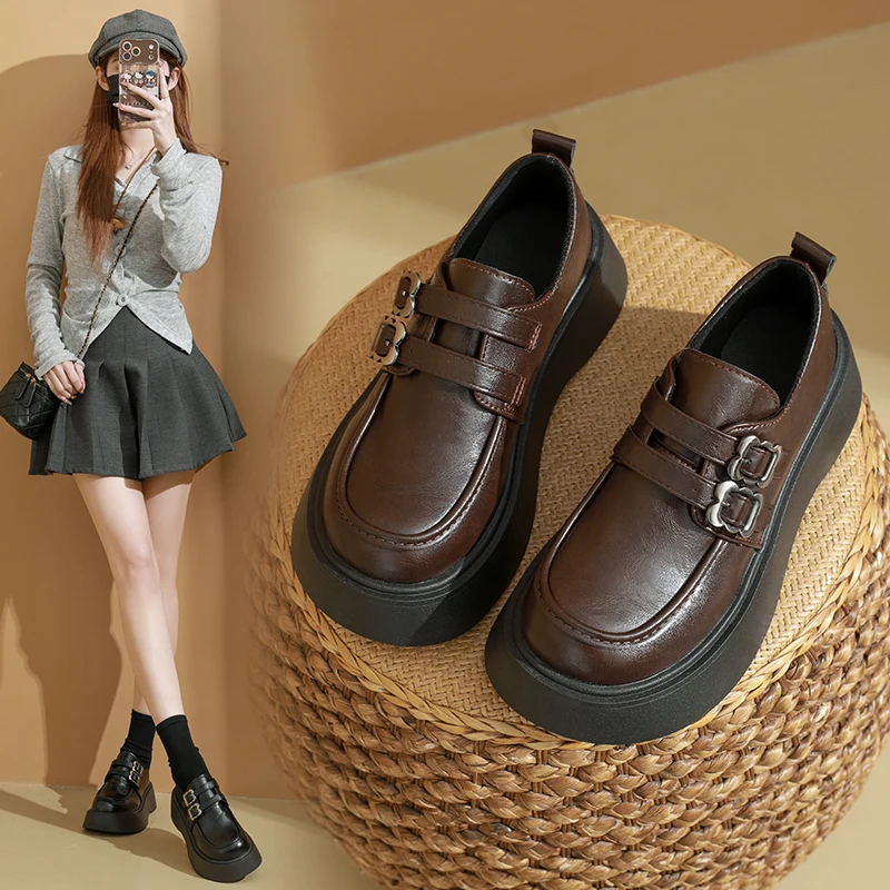 

Loafers, thick-soled British-style leather shoes, women's shoes, XX07