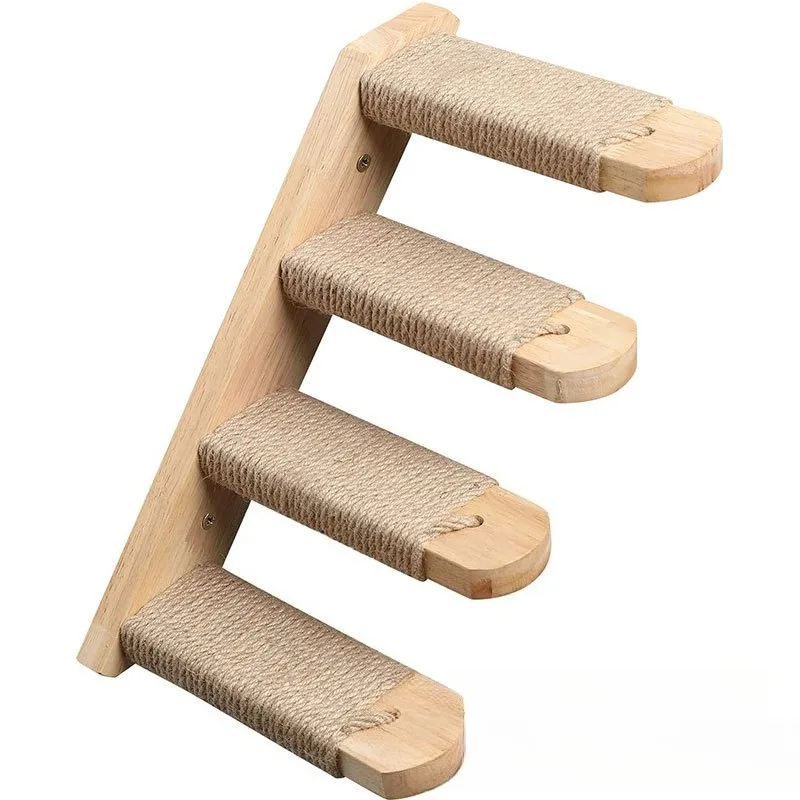 Wall Mount Floating Wooden Cat Wall Shelves Climbing Steps, Sturdy Cat Perch Platform Frame for Indoor Cats Activity & Rest